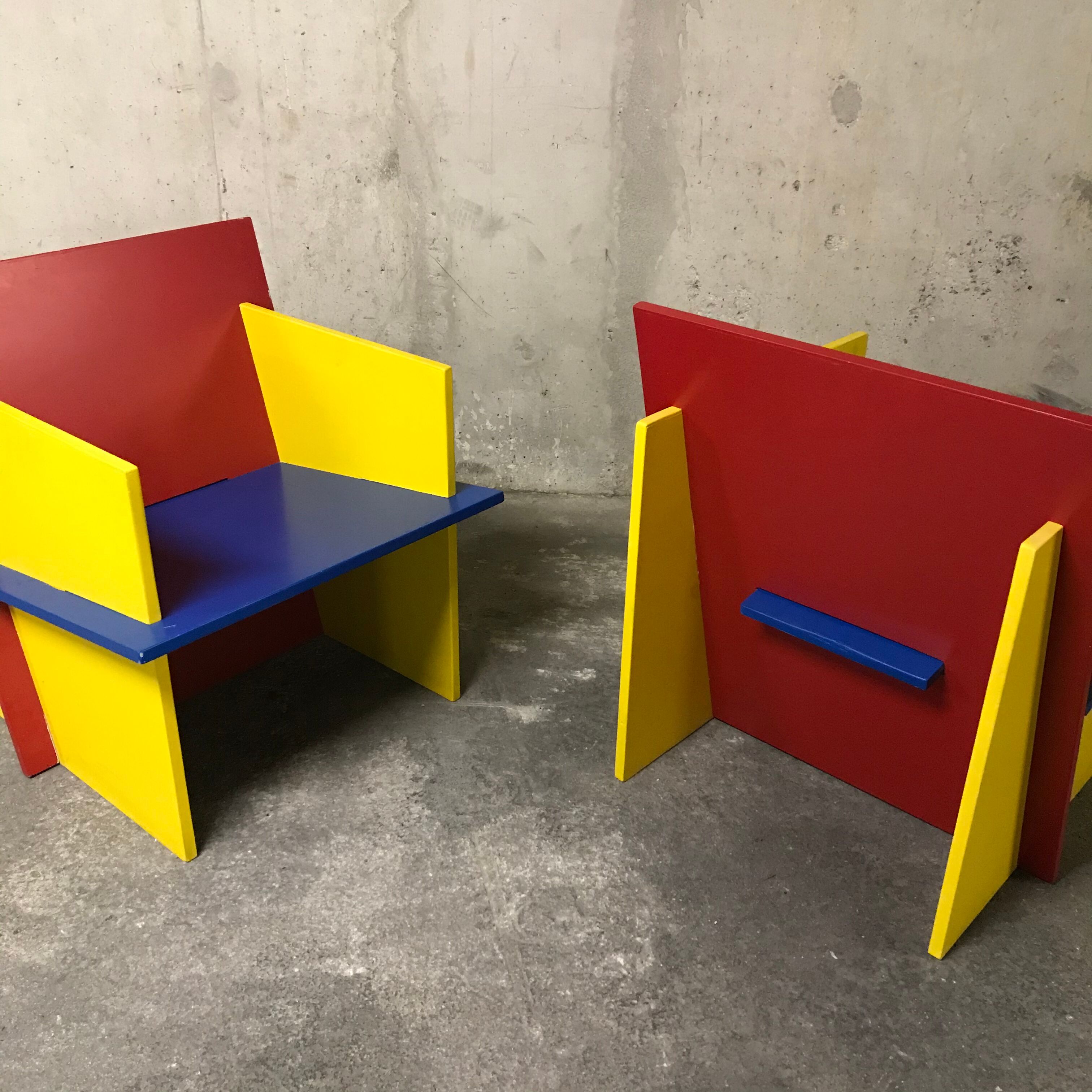 Pair of postmodernist armchairs