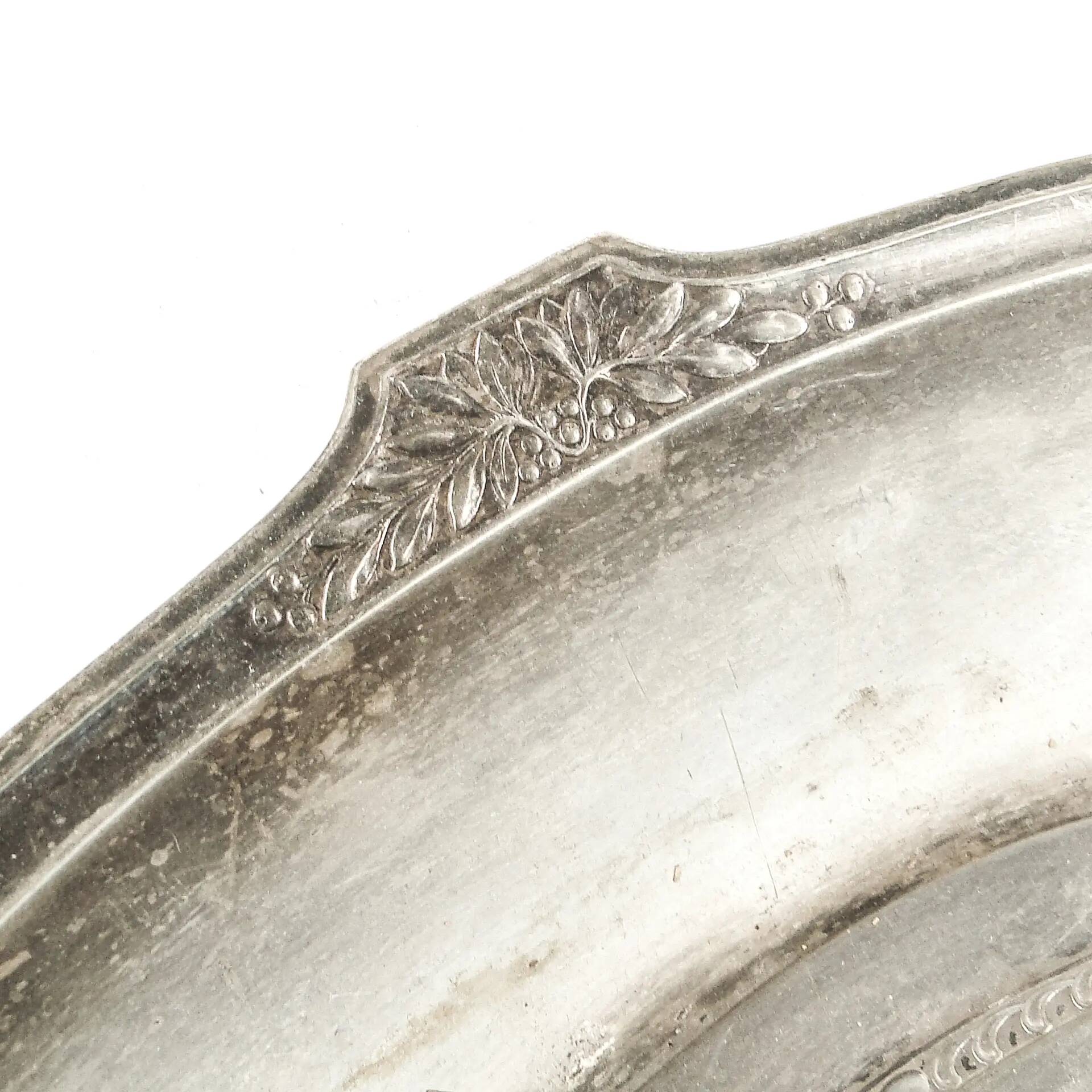 Art Nouveau platter, silver-plated brass, WMF, Germany, early 20th century