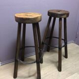2 brutalist style stools