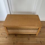 Banc coffre en rotin années 1960