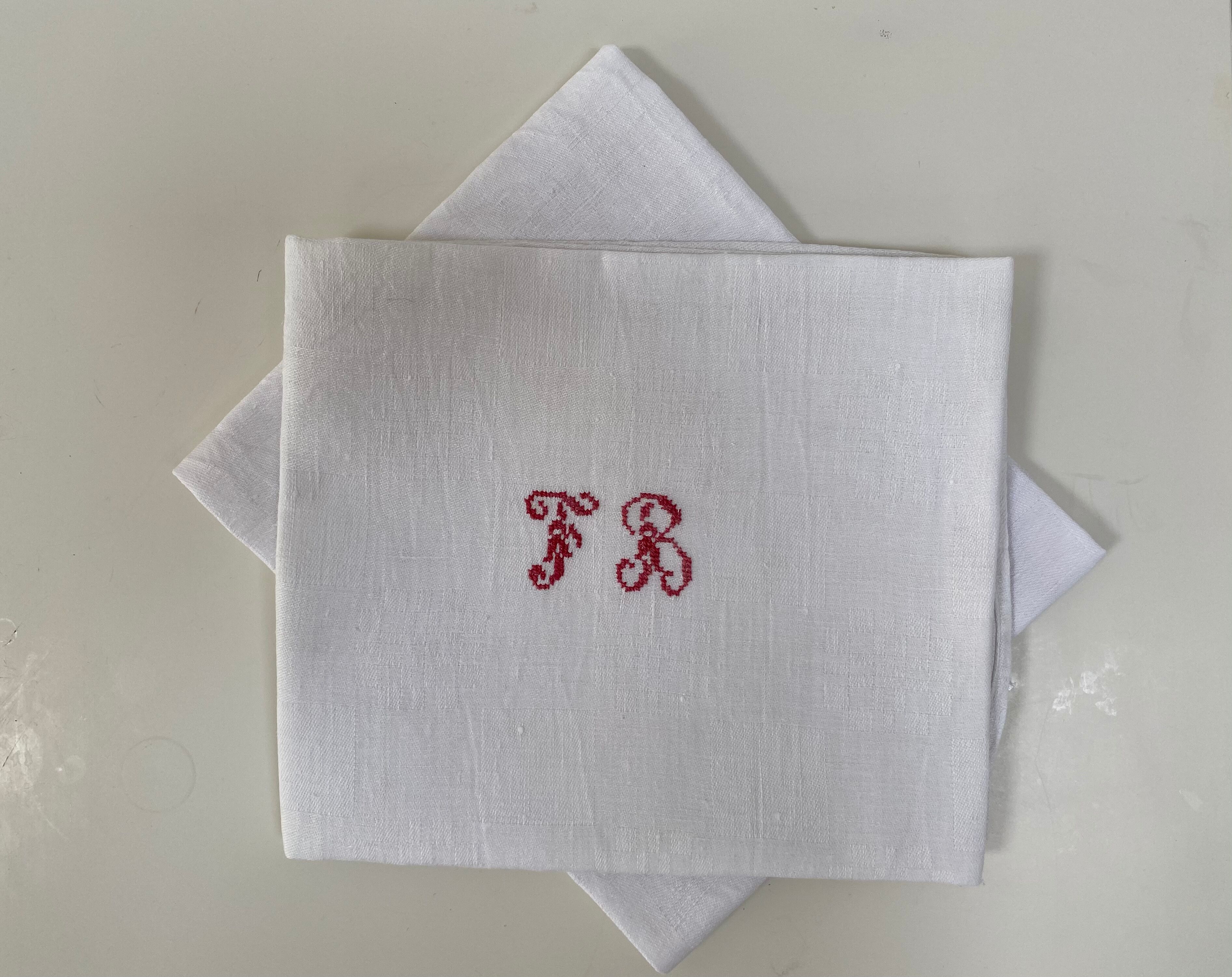 Set of 2 napkins monogram FB