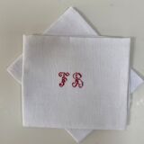 Set of 2 napkins monogram FB
