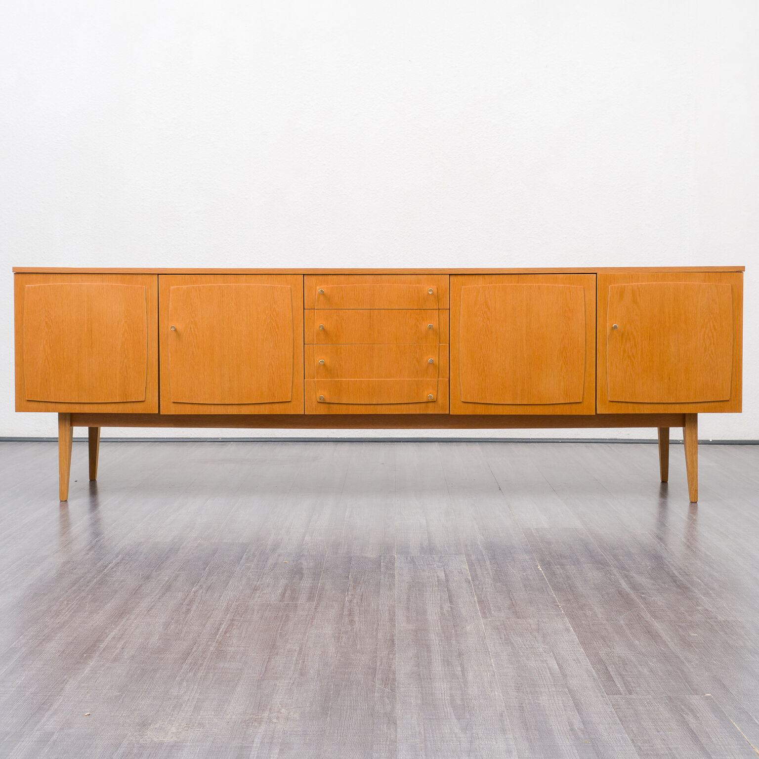 Very large vintage row, oak, restored, 250cm