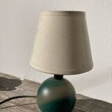 Green ball wood bedside lamp