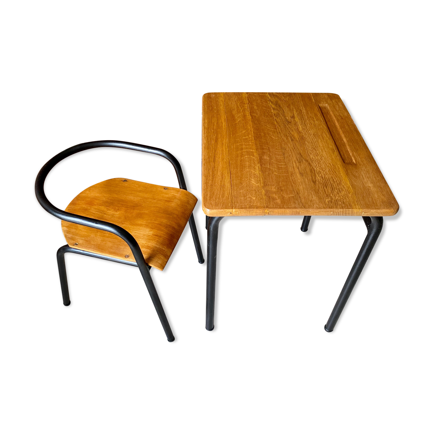 J. Hitier school desk and chair set