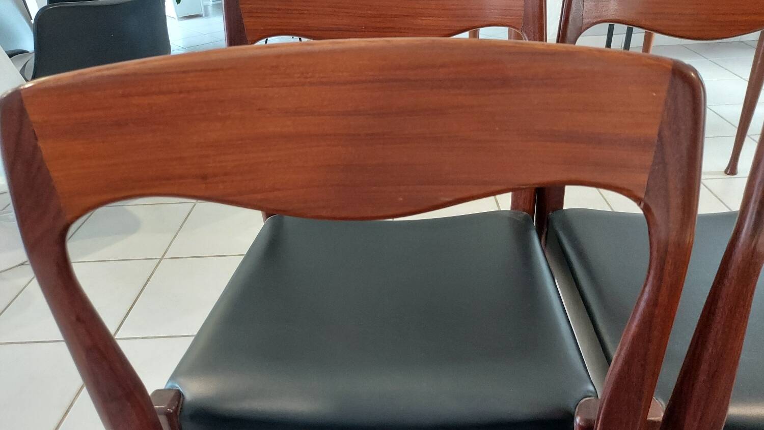 Set of 4 vintage Scandinavian teak chairs from the 1970s