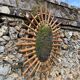 Miroir soleil en rotin vintage 1960
