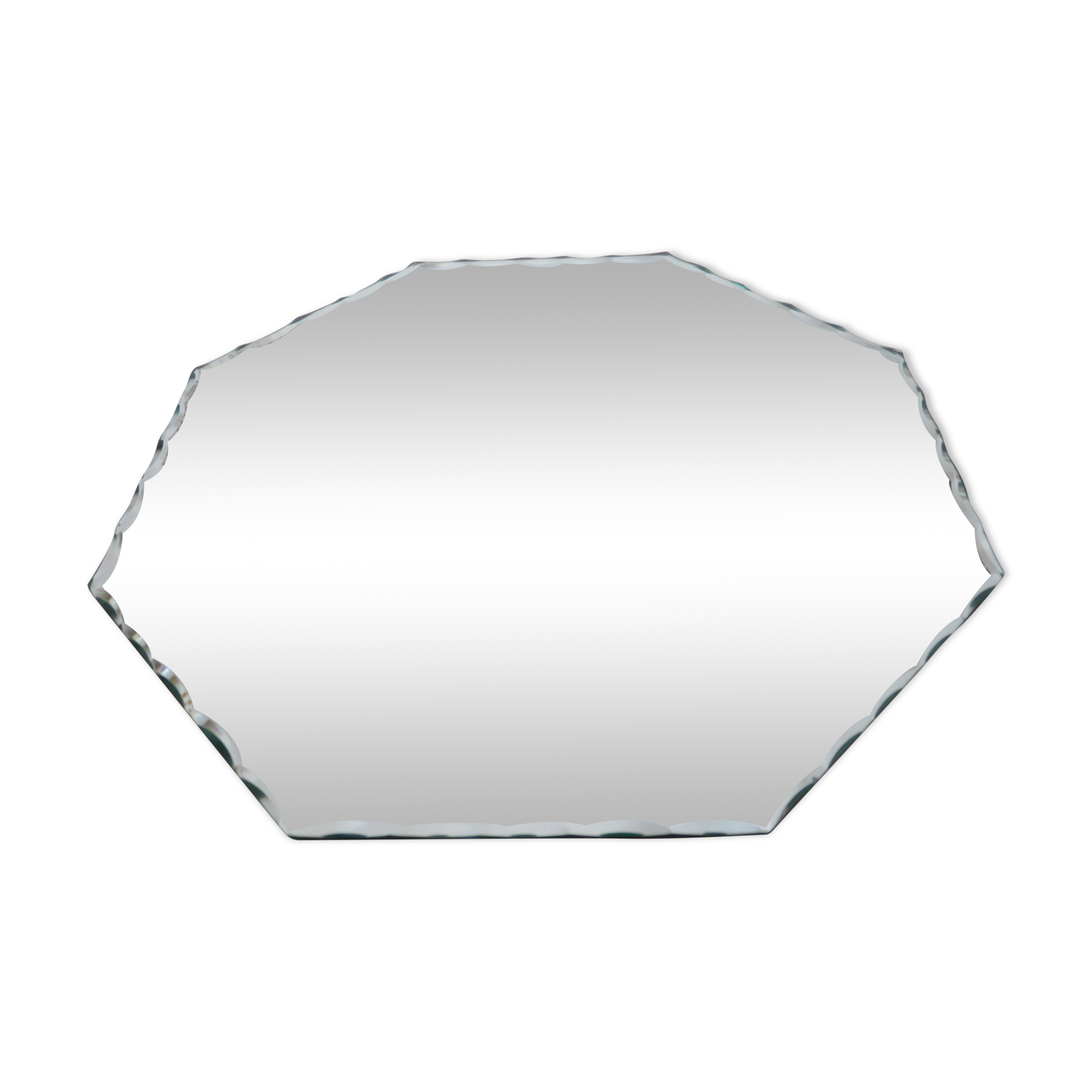 Old octagonal mirror beveled art deco to pose 1940 1950