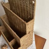 Vintage rattan mail holder