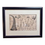 Antique Print Engraving 19th Century Framed Medical Instruments engraving Lorenzo