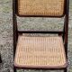 Set of 4 folding chairs wood and canning of the 70s