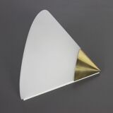 Pair of opaline glass wall lights designed by Limburg, Germany.