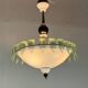 Venetian chandelier in white, black and green Murano glass sprinkled with gold, circa 1980