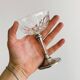 Set of 2 vintage glasses in metal and thick chiseled glass