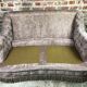 vintage velvet taupe sofa 70's style
