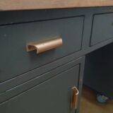 Bureau en métal avec plateau en hévéa