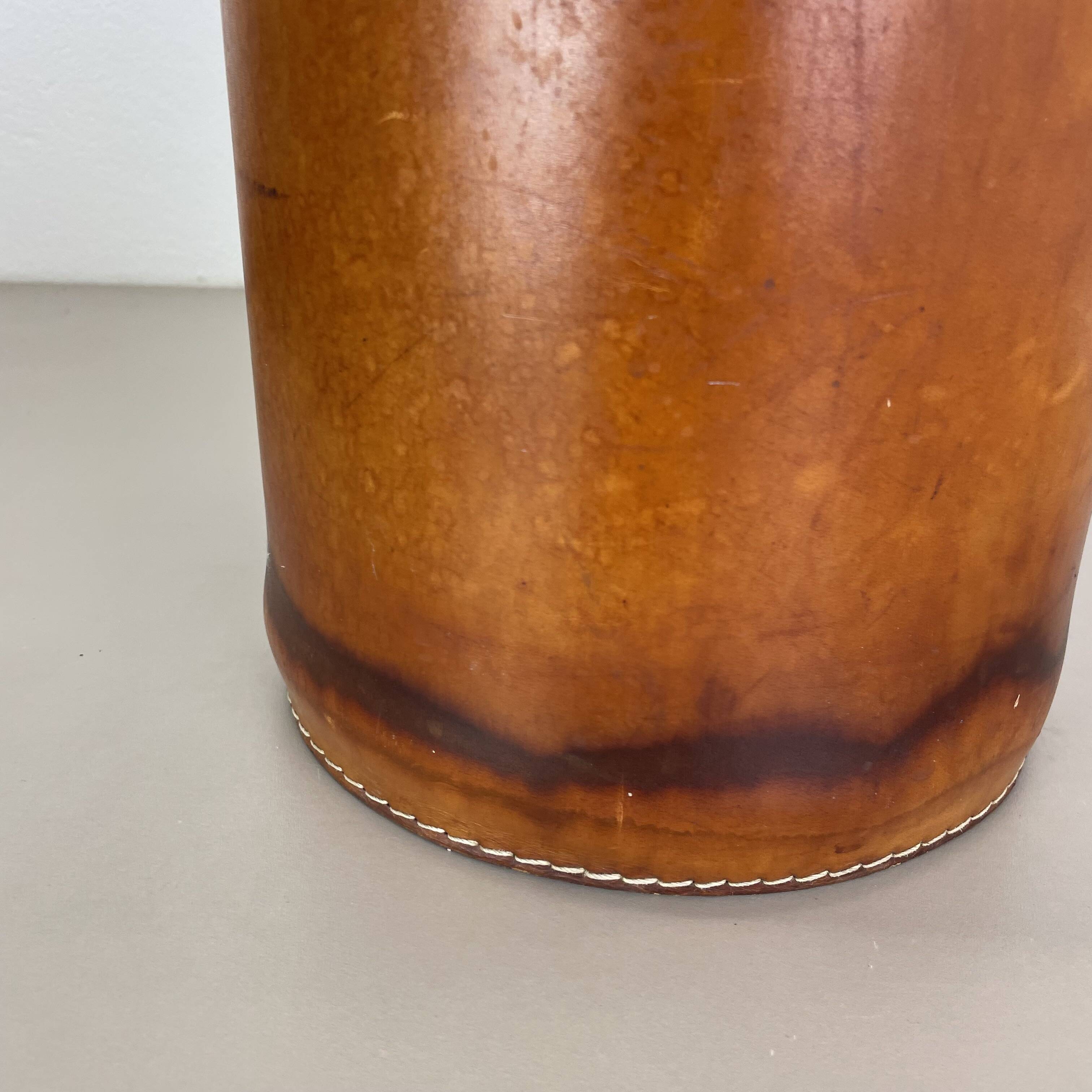 lovely real leather paper bin basket by Torben Ørskov & Co Denmark, 1960s