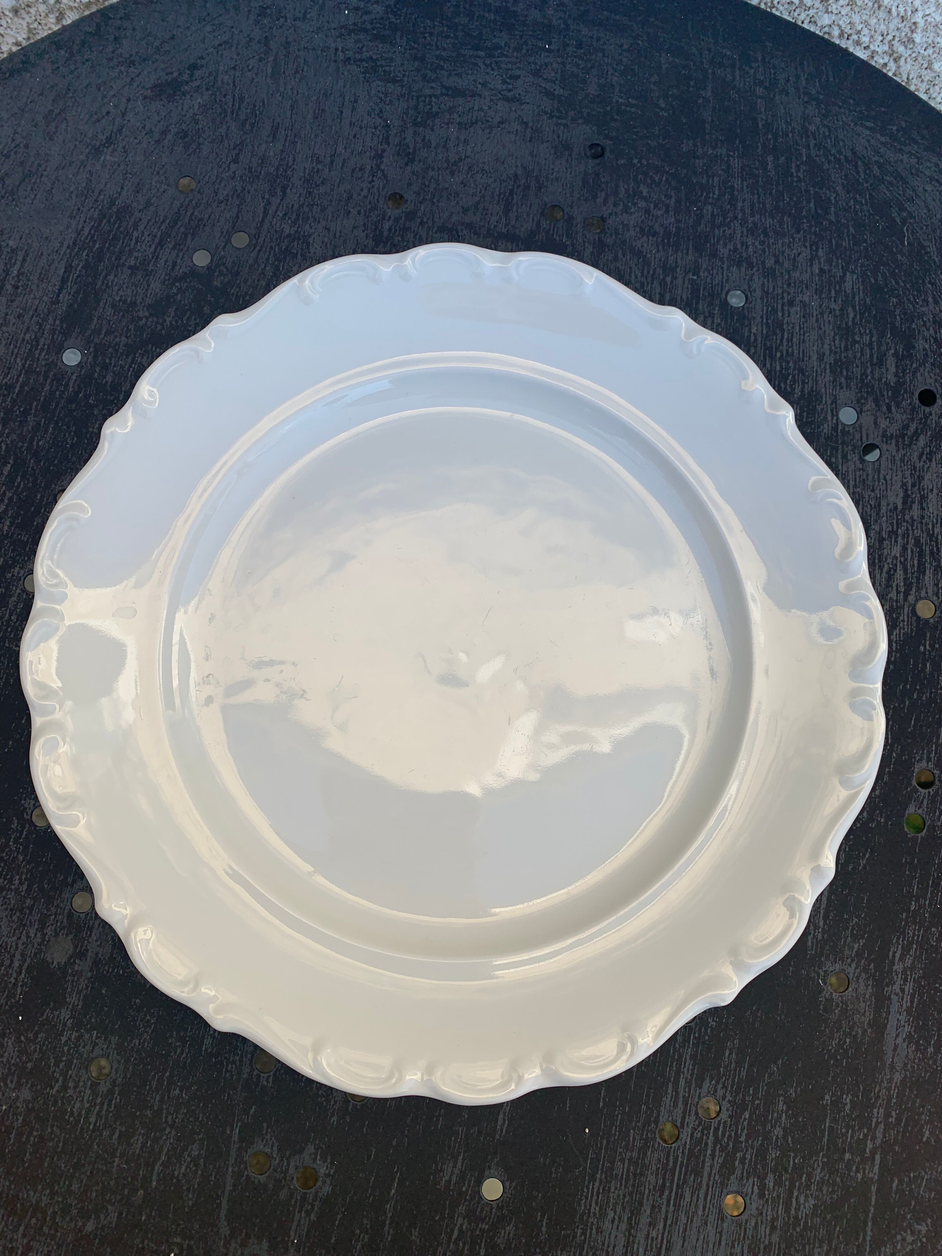 6 flat plates in white earthenware edge scalloon scalloon schumann arzberg germany vintage