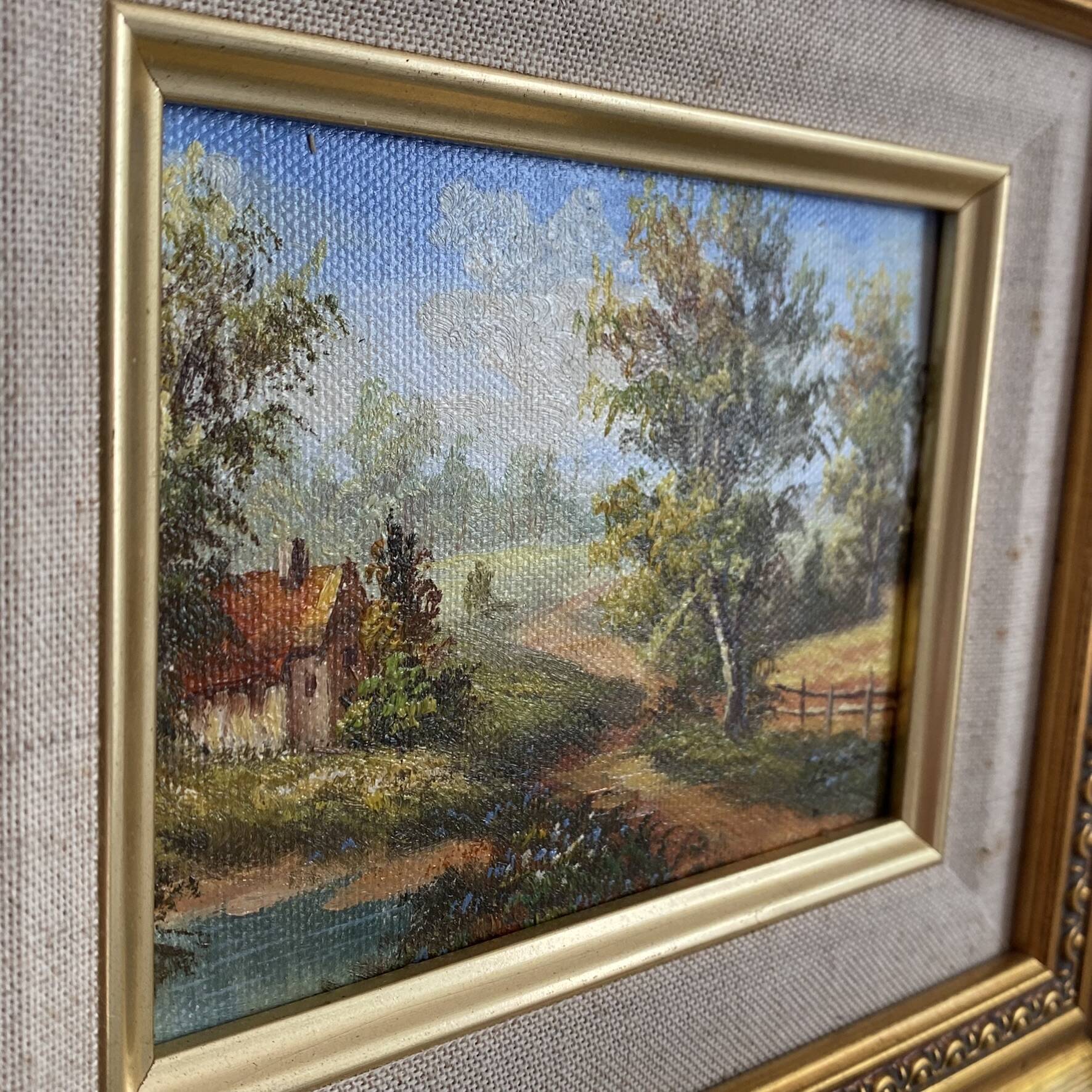 Small framed landscape painting