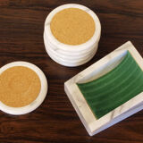 Set of coasters in Carrara marble