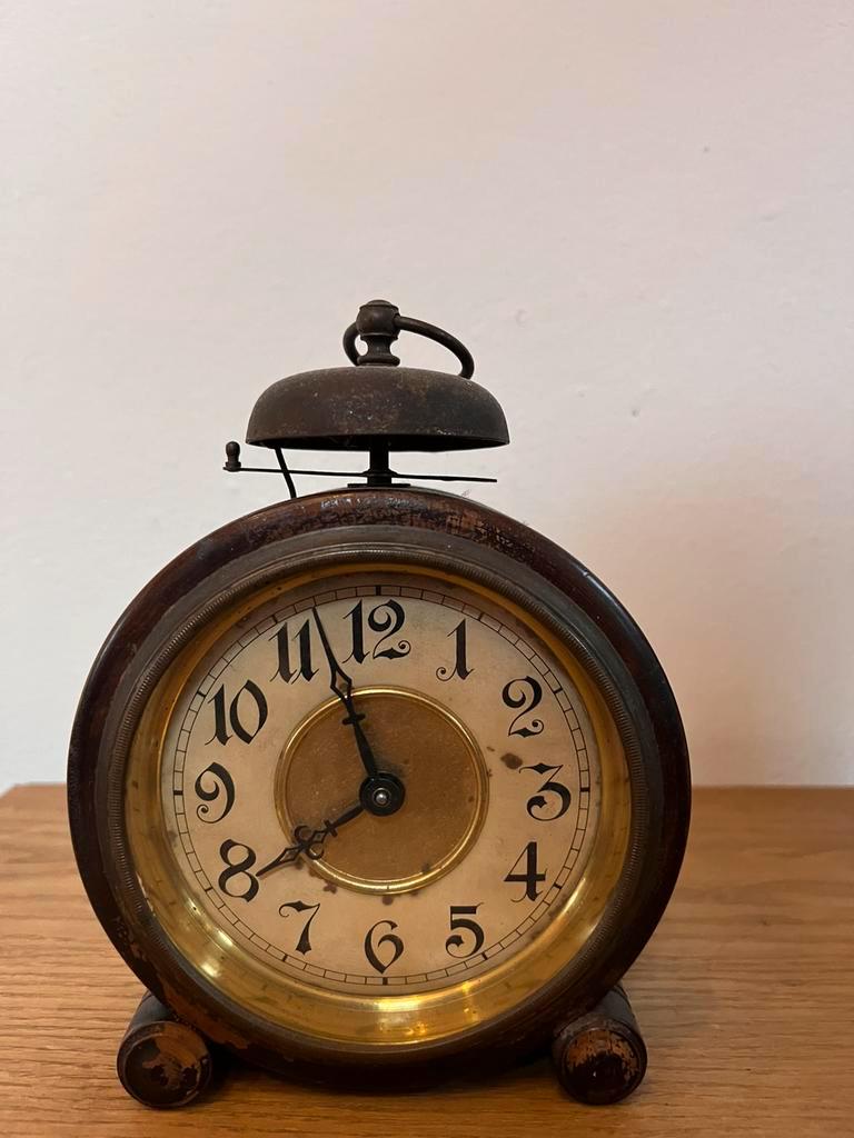 Antique wooden alarm clock / table clock