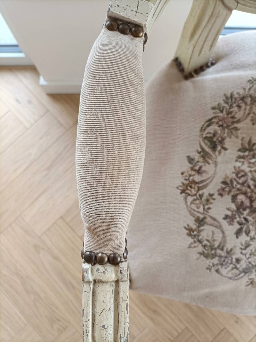 Beige Louis XVI armchairs in fabric