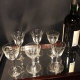 6 chiseled port glasses