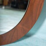 Vintage walnut wall mirror, minimalist from the 1960s.