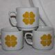 Set of 3 large cups décor 4-leaf clover Monopoli made in Italy