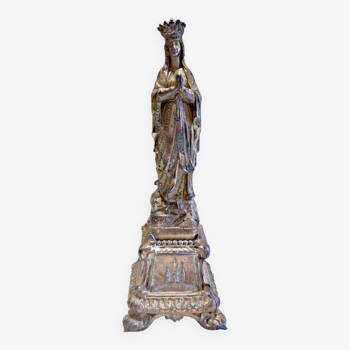 France 1910 - statue religieuse de sainte vierge marie couronnée