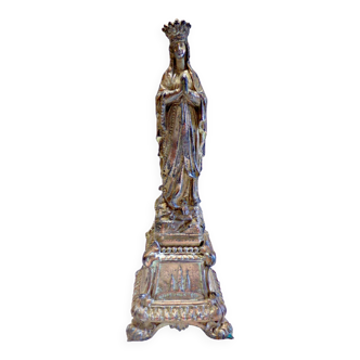 France 1910 - religious statue of holy virgin mary crowned