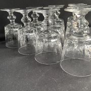 10 crystal port stemmed glasses - XXth