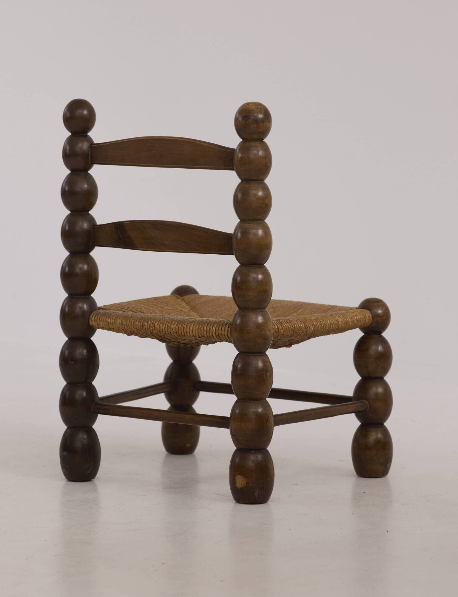 Vintage low chair in solid wood (oak) Dlg Dudouyt Circa 1960