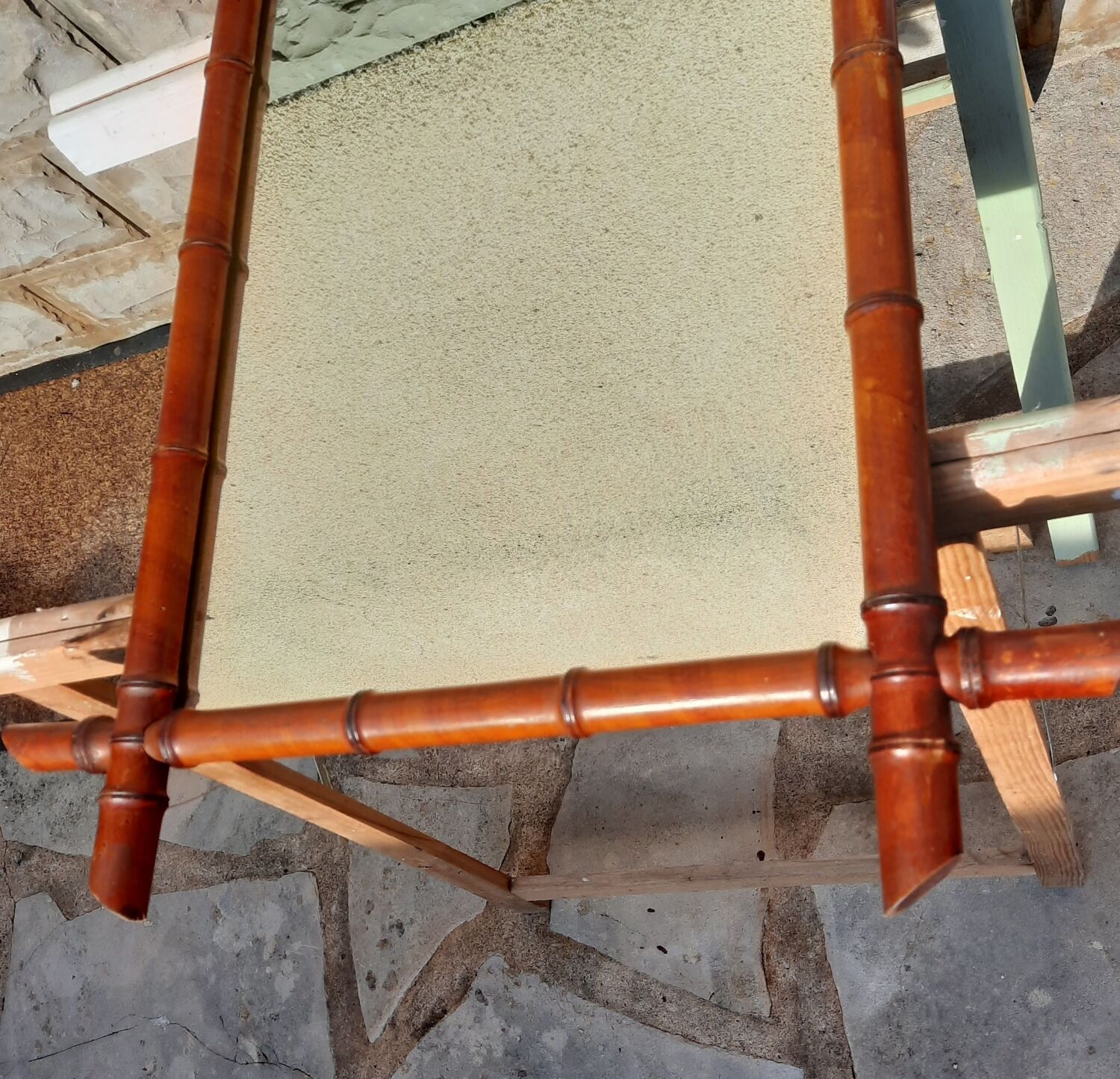 Mirror period 1950 wood beautiful imitation bamboo