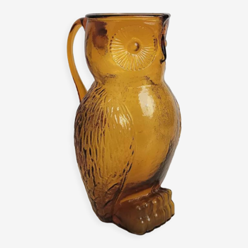 Zoomorphic glass owl pitcher