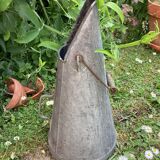 Vintage galvanized zinc charcoal bucket conical shape Dimension: height -50cm- width -25cm-