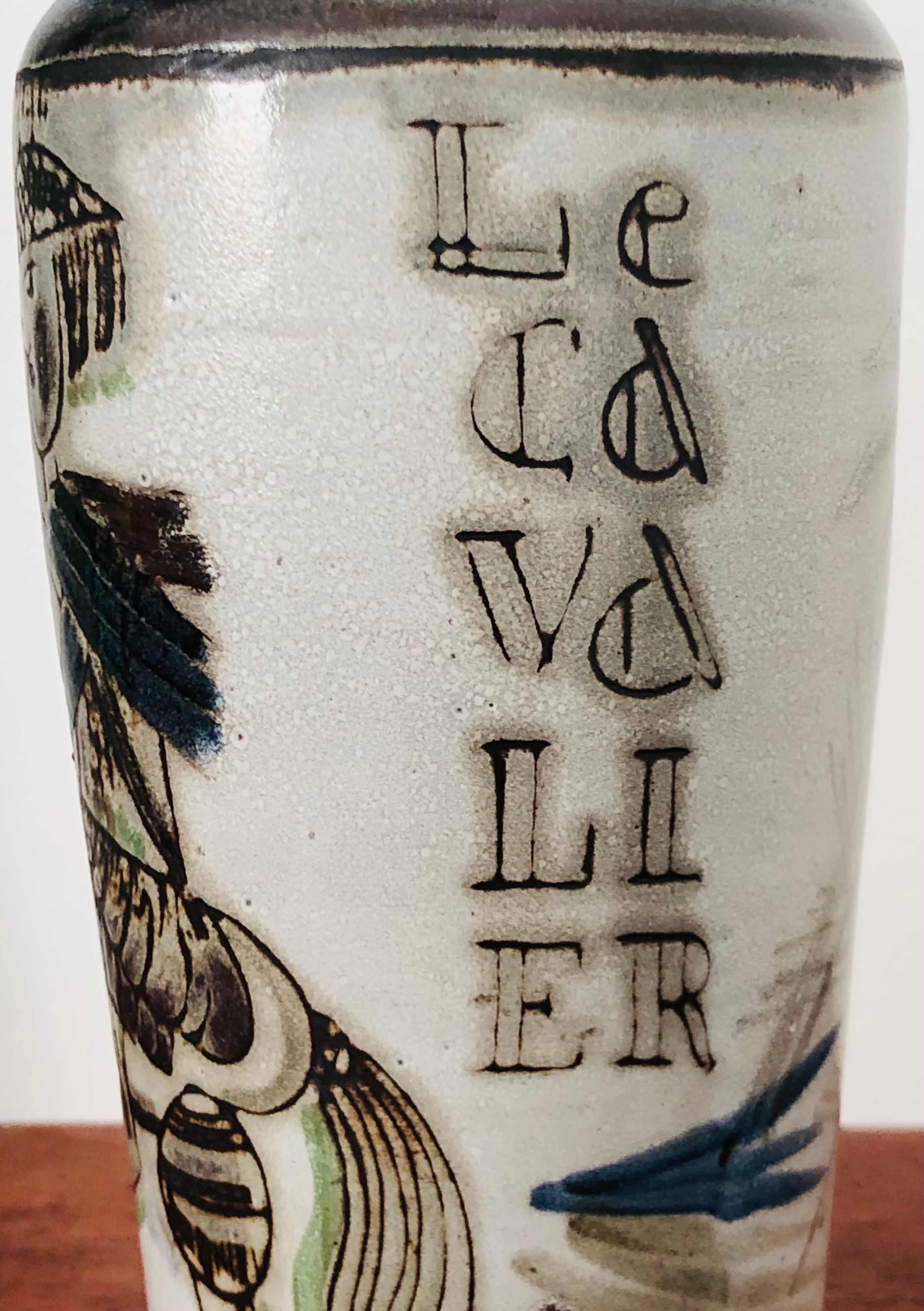 Vase en céramique "Le cavalier" de Raymonde Leduc, France années 60