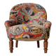 Petit fauteuil crapaud "madame" ancien tapissé de tissu fleuri multicolore