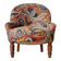 Petit fauteuil crapaud "madame" ancien tapissé de tissu fleuri multicolore