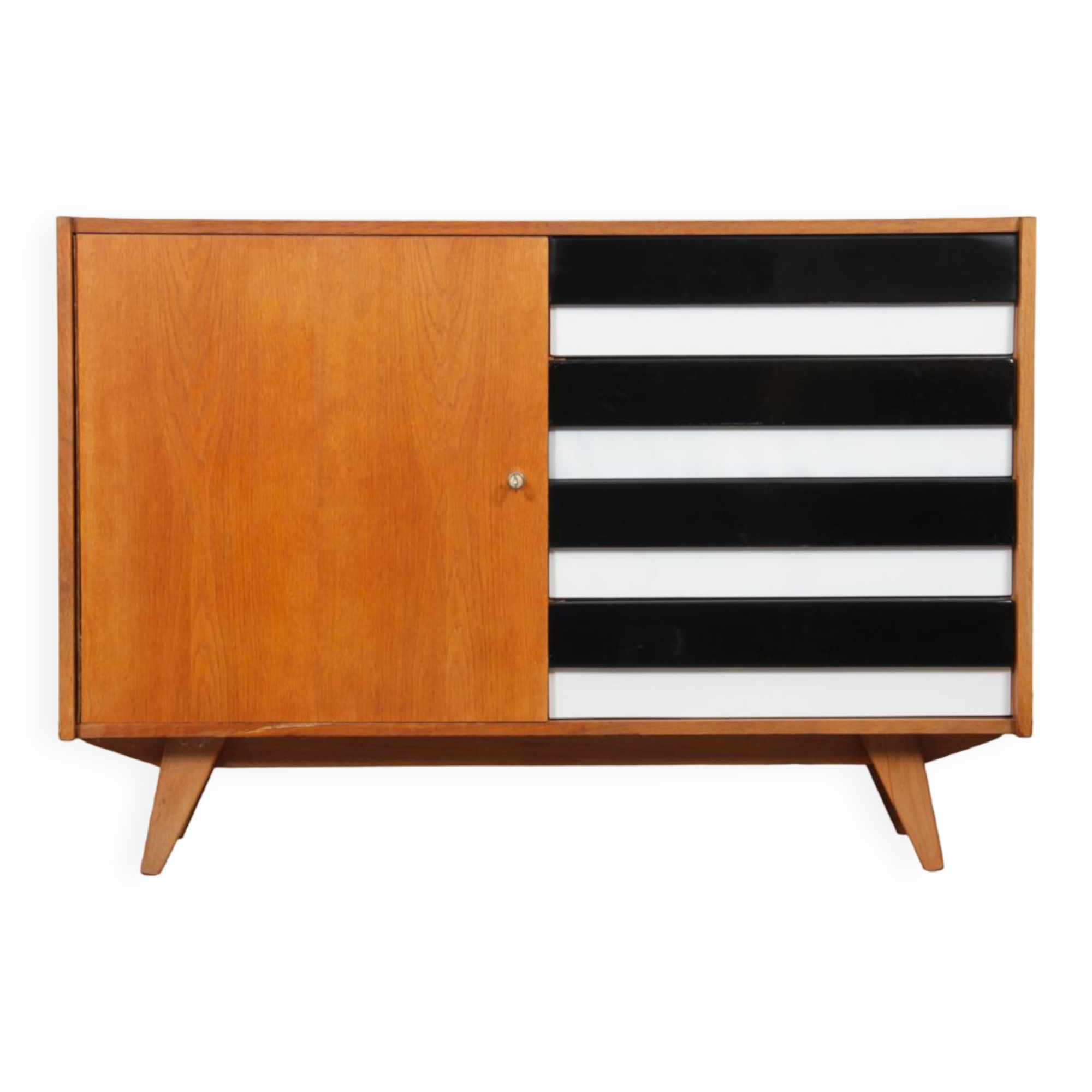 Vintage oak chest of drawers by Jiri Jiroutek, model U-458, 1960s