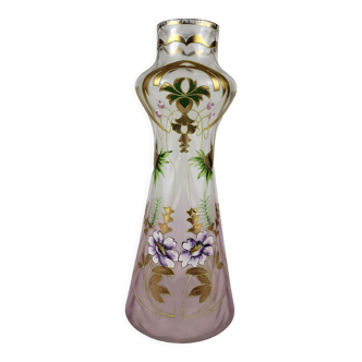 Enamelled glass vase