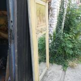 Louis XVI style trumeau mirror in patinated wood