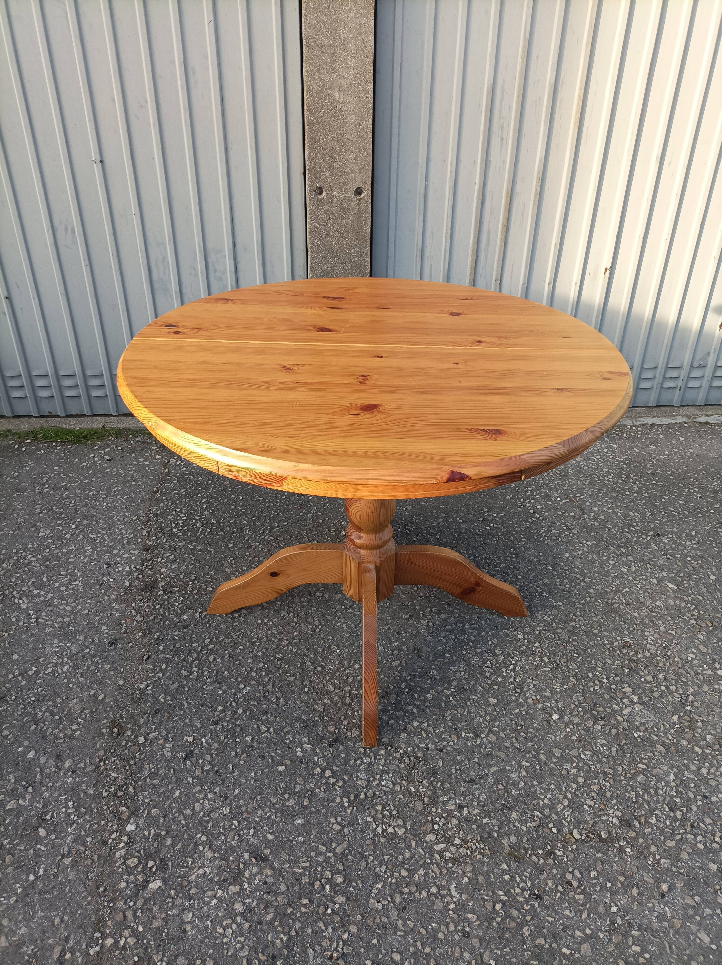 Old dining table vintage pine wooden chairs