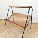 Magazines rack metal shelf and wicker years 50