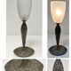 Lampe art déco bronze patine gris argent