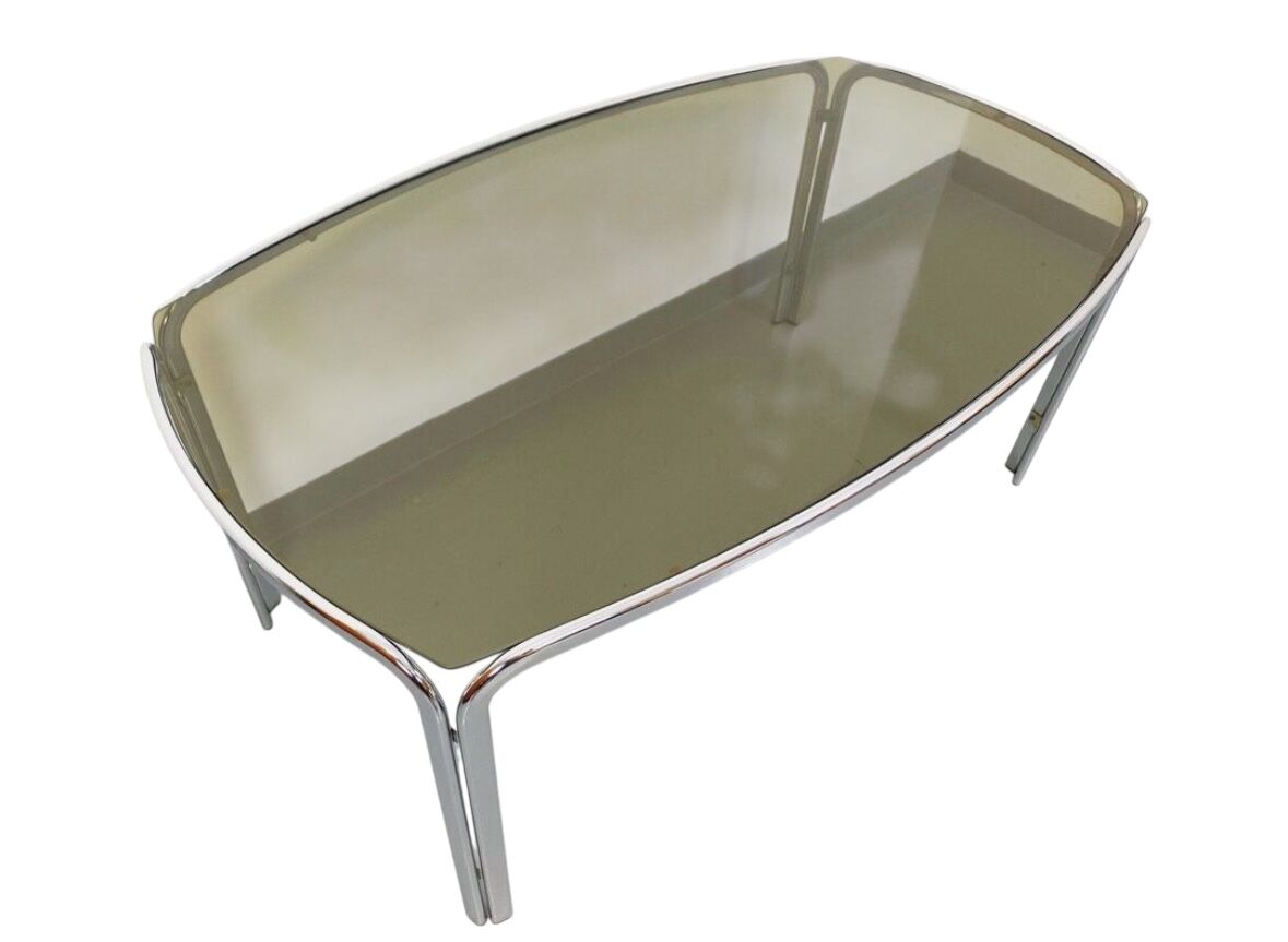 Vintage mid-century chrome and smoked glass table.