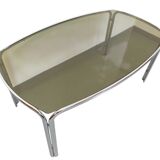 Vintage mid-century chrome and smoked glass table.