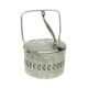 Basket sugar bowl, postmodernism, nickel-plated brass, Poland, 1960s