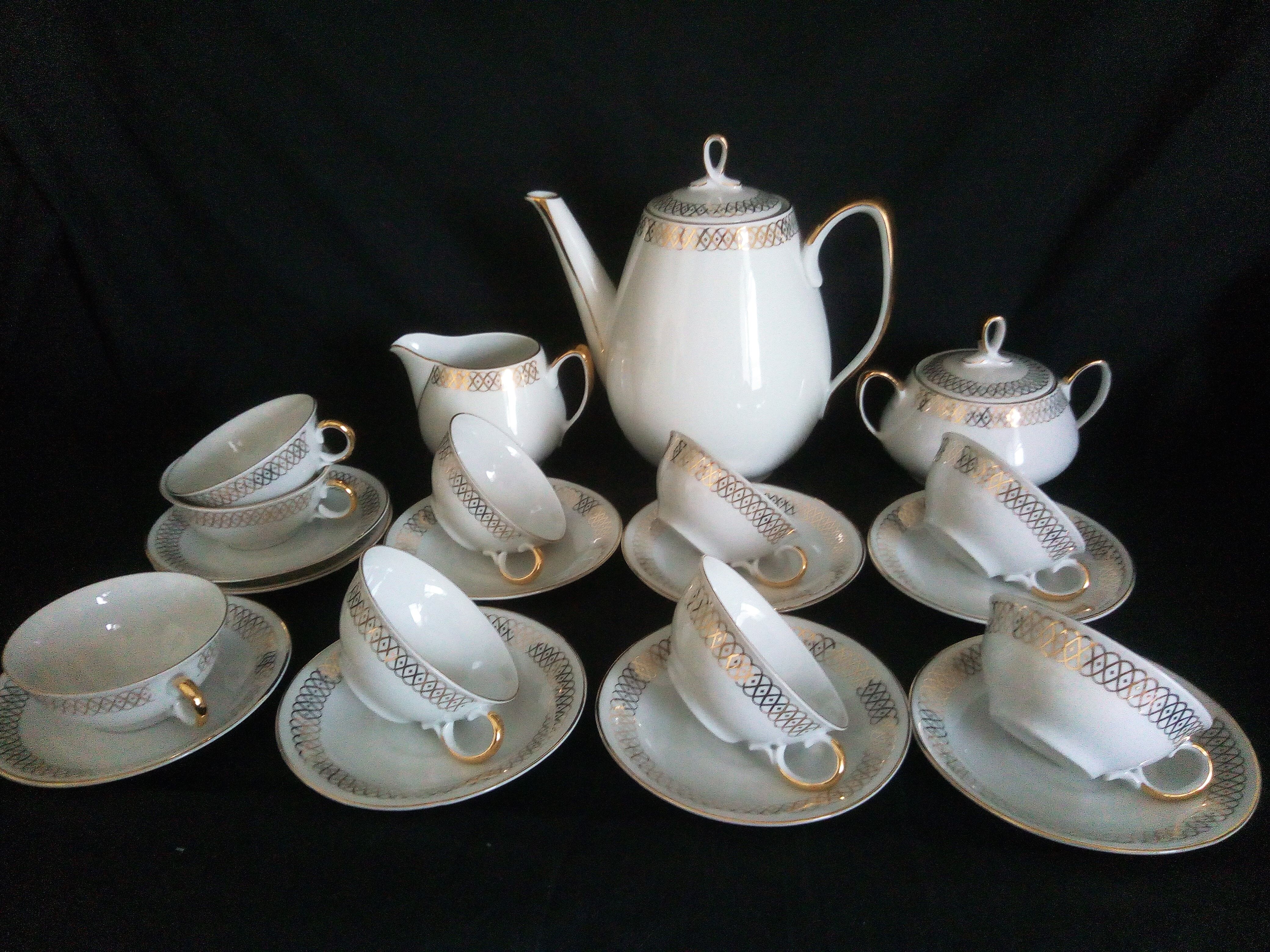 German porcelain coffee set Oscar Schaller (1921 - 1935)