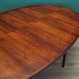 Table ovale en palissandre, années 1950, design danois, designer : Arne Vodder, productio